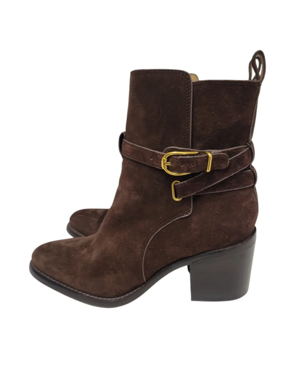 VERONICA BEARD Women's Sohelia Suede Ankle Brown Bootie CHELSEA BLOCK Size 8.5M